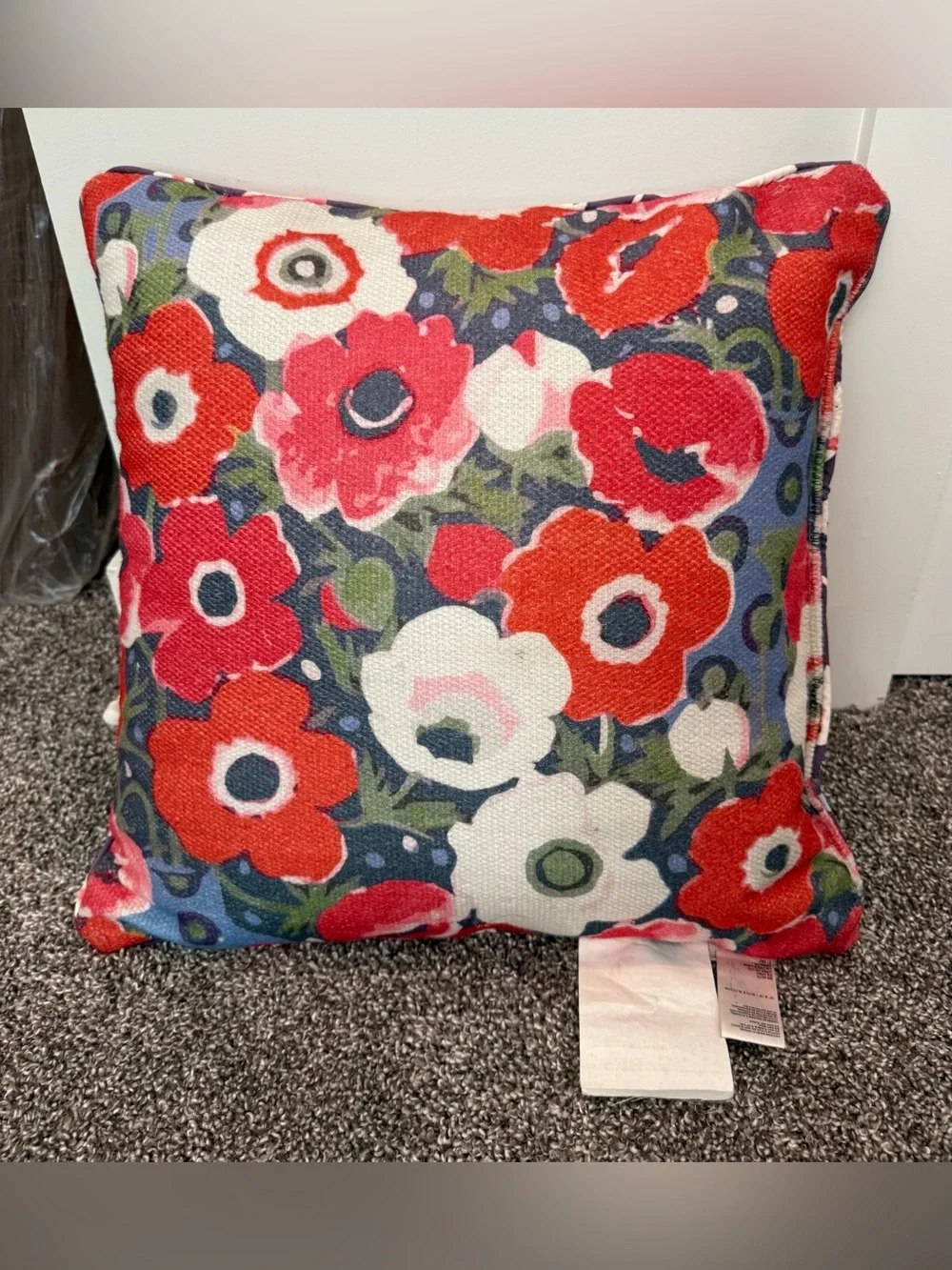 Anthropologie Floral Throw Pillow 18x18 Poppy Daisy  Sarah Campbell